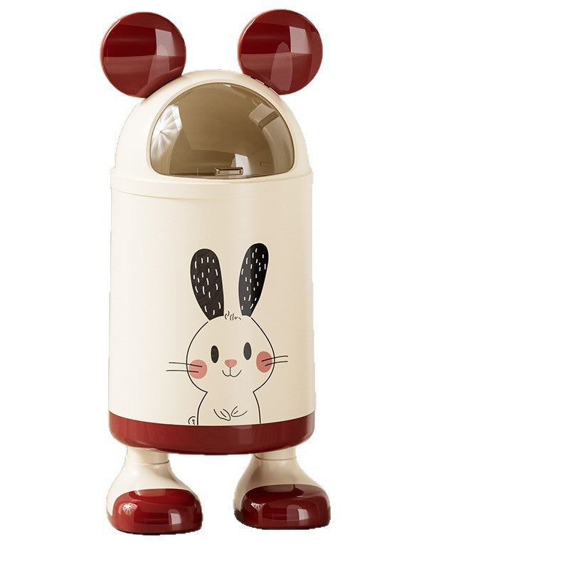 Xingyou Cute Trash Can Creative Cute Living Room Bedroom Dormitory Kitchen with Lid Thickened High Appearance Large Capacity