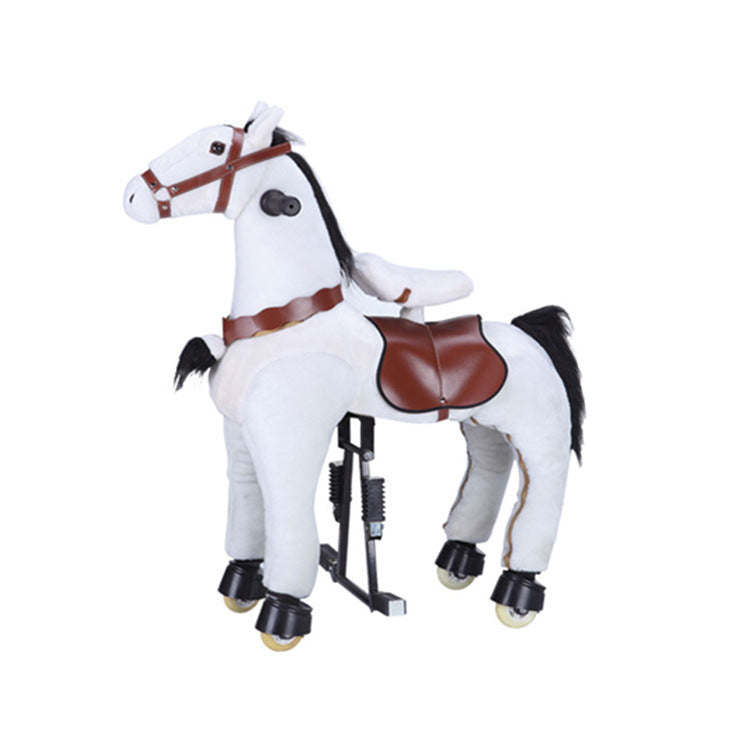 Medium Size Zhuge Mechanical Horse Rocking Wooden Toy, Sliding and Walking Ride-On Horse, One-Piece Dropshipping, Educational Smart Baby Doll