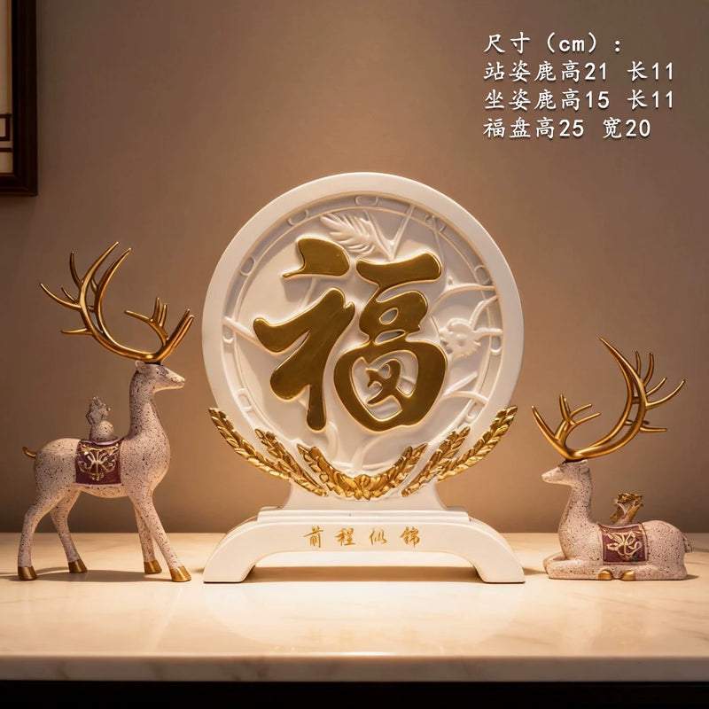 Wealth-Bringing Deer Sand Art Sandglass Flowing Display, Premium Home Decor for Living Room Wine Cabinet, Entryway & TV Console, New Home Gift