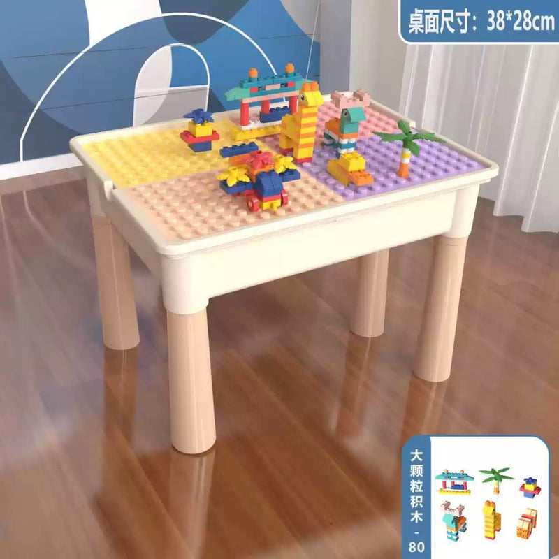 Compatible with a Certain Large Building Block Table, Large Particle Assembly Educational Children's Toy, Multifunctional Learning and Play Table for Babies