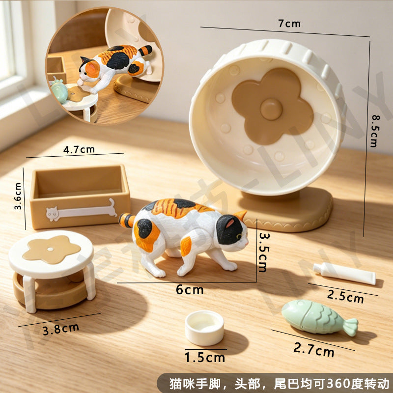 Mini Scene Playset Toy Dollhouse Double-Door Refrigerator Miniature for Pretend Play, Realistic Model