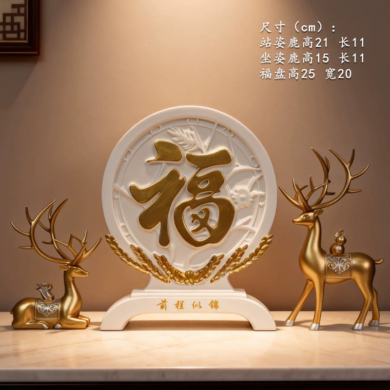 Wealth-Bringing Deer Sand Art Sandglass Flowing Display, Premium Home Decor for Living Room Wine Cabinet, Entryway & TV Console, New Home Gift