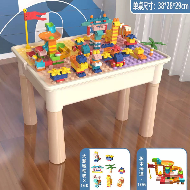 Compatible with a Certain Large Building Block Table, Large Particle Assembly Educational Children's Toy, Multifunctional Learning and Play Table for Babies