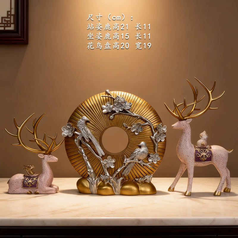 Wealth-Bringing Deer Sand Art Sandglass Flowing Display, Premium Home Decor for Living Room Wine Cabinet, Entryway & TV Console, New Home Gift