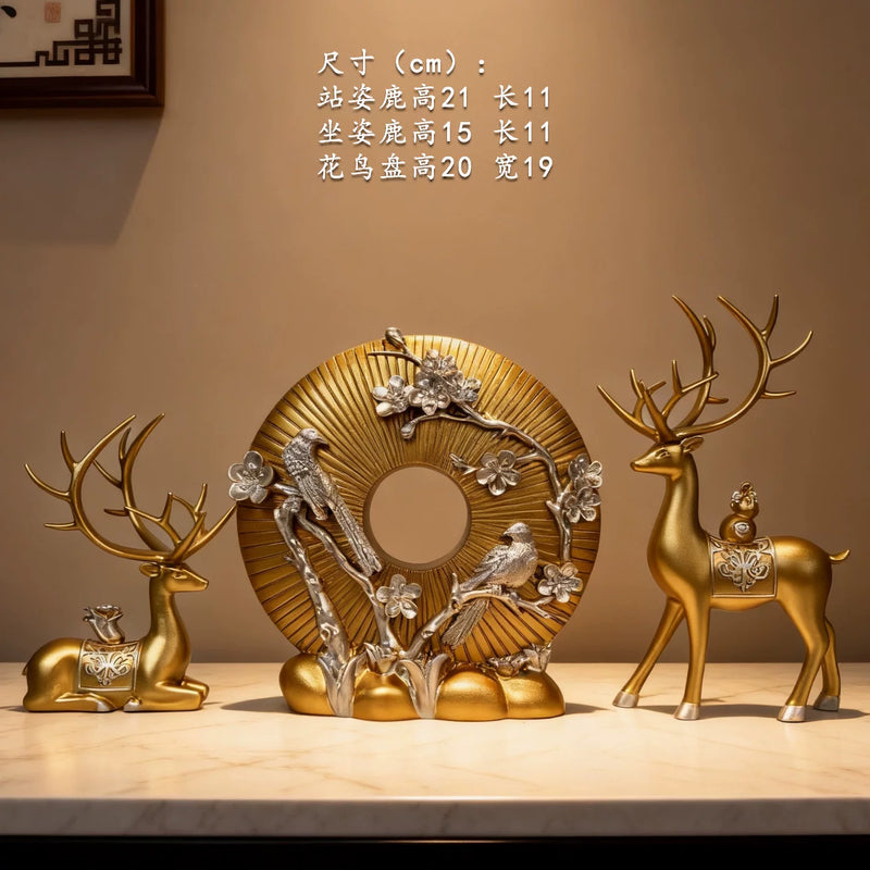 Wealth-Bringing Deer Sand Art Sandglass Flowing Display, Premium Home Decor for Living Room Wine Cabinet, Entryway & TV Console, New Home Gift