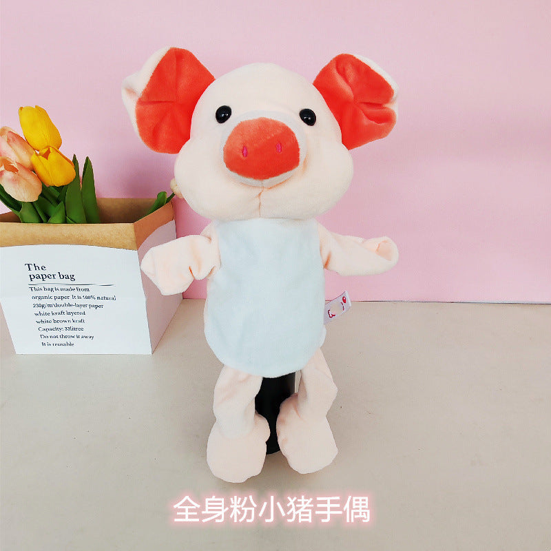 Ventriloquism Animal Hand Puppet Plush Toy Family Interactive Gloves Kindergarten Storytelling Can Open Mouth Doll Rag Doll