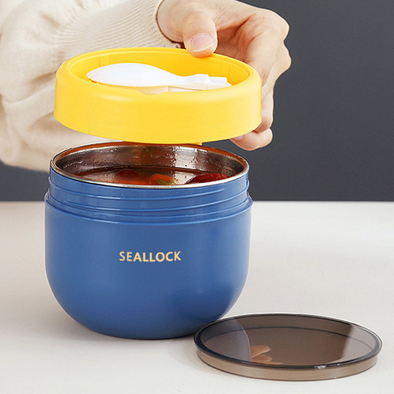 304 Stainless Steel Insulated Bowl Breakfast Cup Oatmeal Cup Wide Diameter Yogurt Bowl Porridge Jar Portable Fresh-Keeping Bowl Small Lunch Box