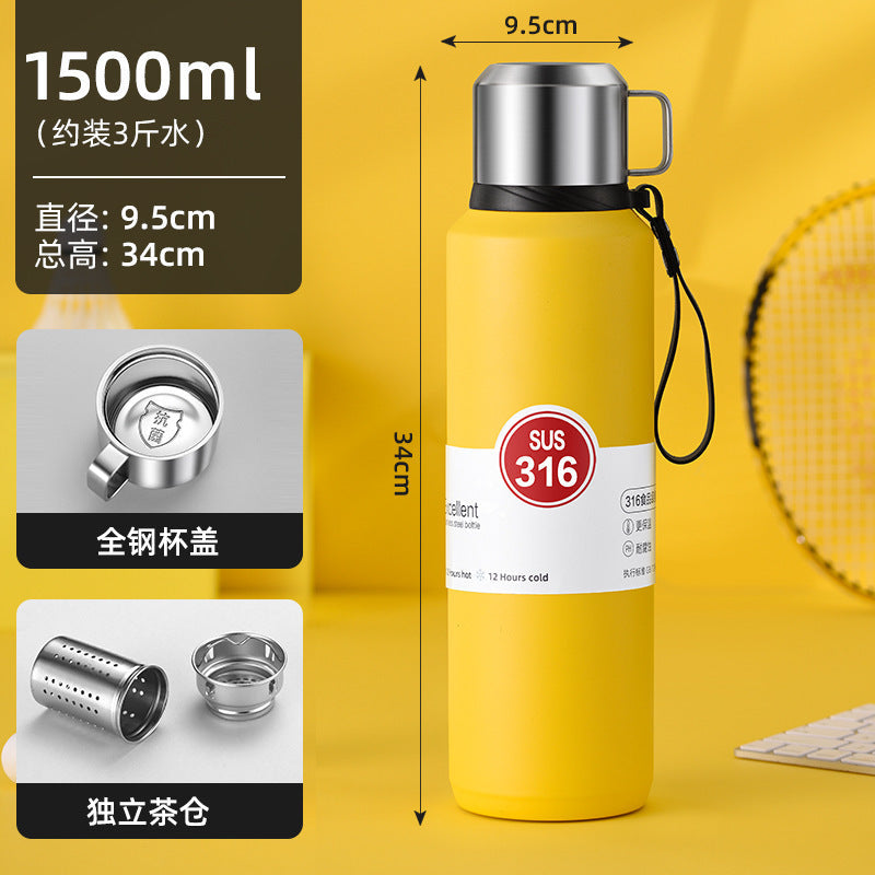 316 stainless steel liner vacuum all-steel thermal Pot Men's outdoor travel mountaineering portable large capacity thermal insulation Cup