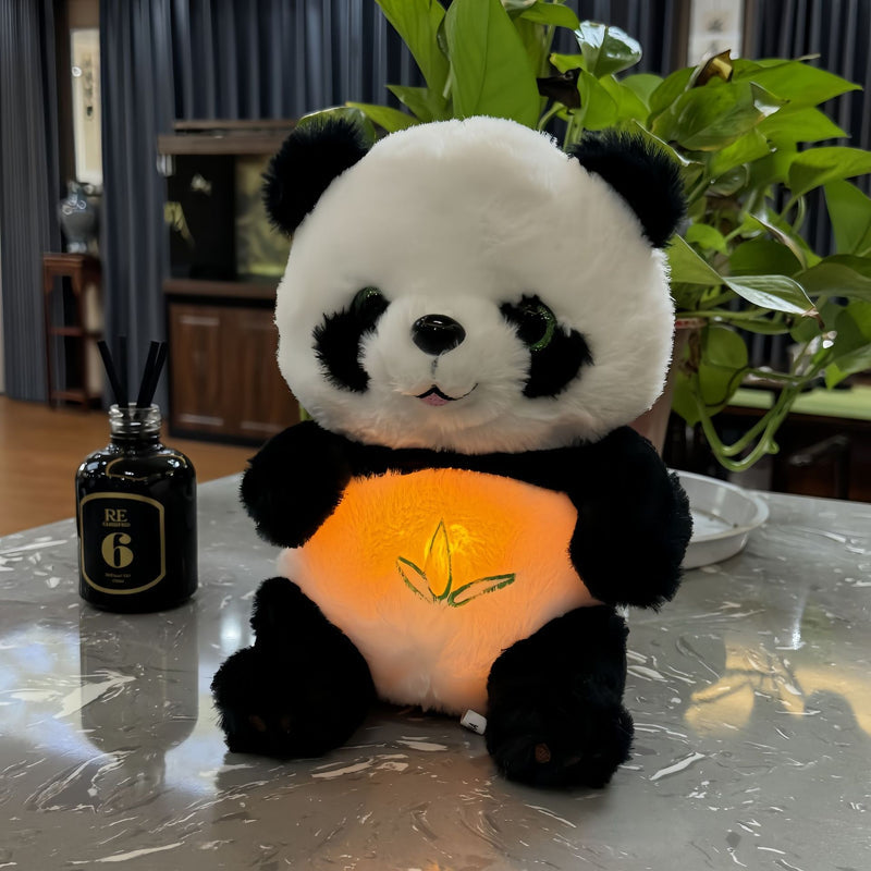 Breathing Glowing Smart Simulated Giant Panda Plush Toy with Light-Up Feature, Plays Gentle Music—For Calming, Soothe Sleep, Students, Babies, Birthday Gift
