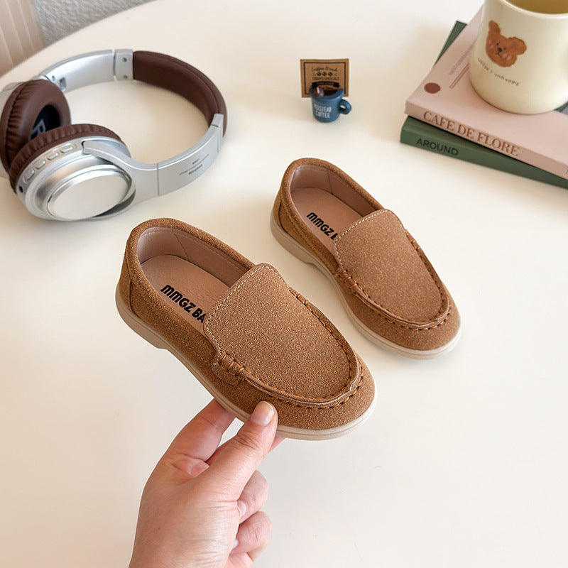 Foreign Trade 2025 New Spring & Fall Comfortable Casual Shoes Flats Round Toe Non-Slip Slip-On Loafers Boys' Beanie Shoes
