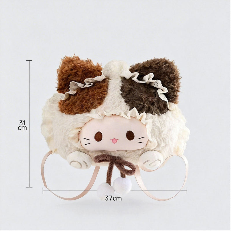 [Purple Summer] Rubitu Rabbit Cute Plush Backpack, Lolita Big Face Crossbody Bag