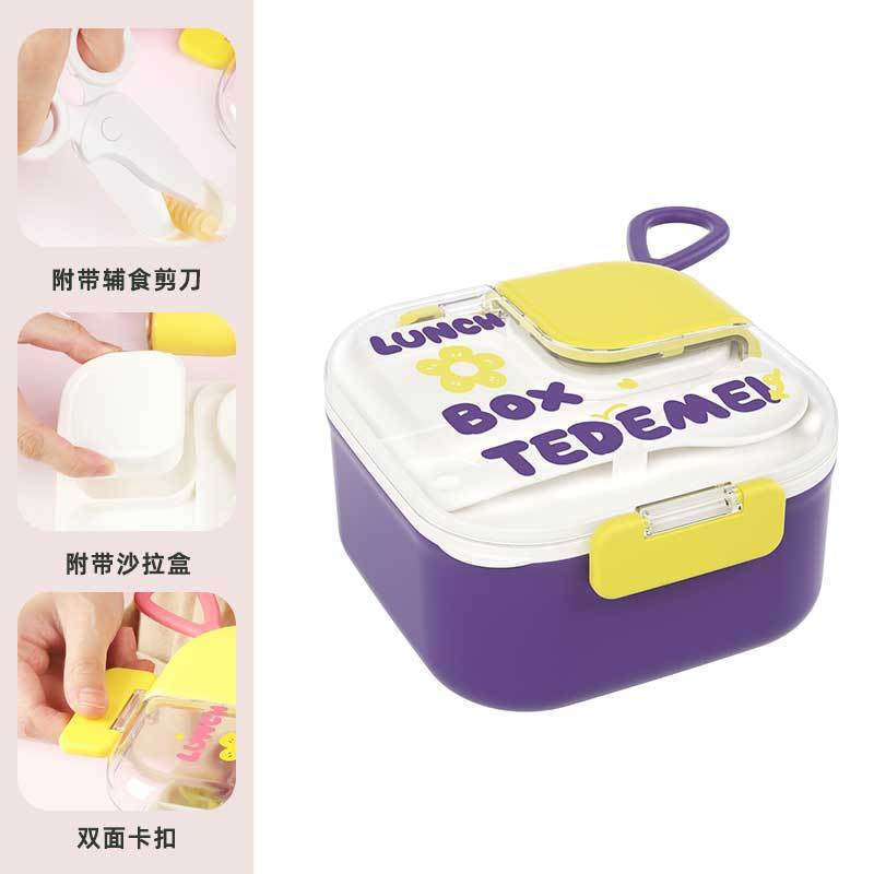 304 Stainless Steel Lunch Box Insulated Food Container, Lunchbox for Office Workers, Students, Kids, with Utensil Spoon, Food-Grade Fresh-Keeping Box