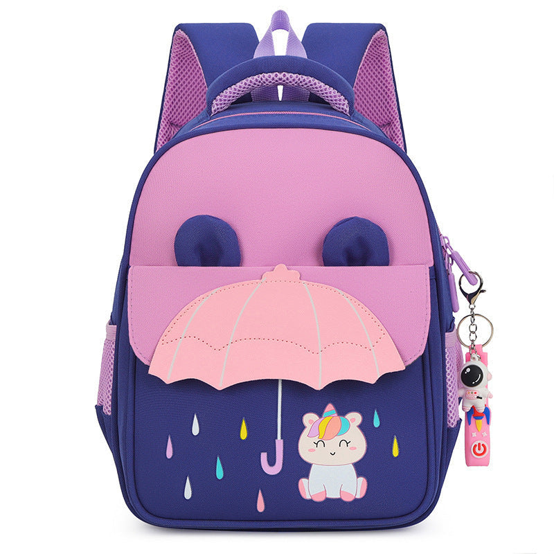 Cross-Border Ready Stock New Kids Umbrella Design Backpack 3-7 Years Old Children, Cartoon Lightweight School Bag for Kindergarten & Primary School