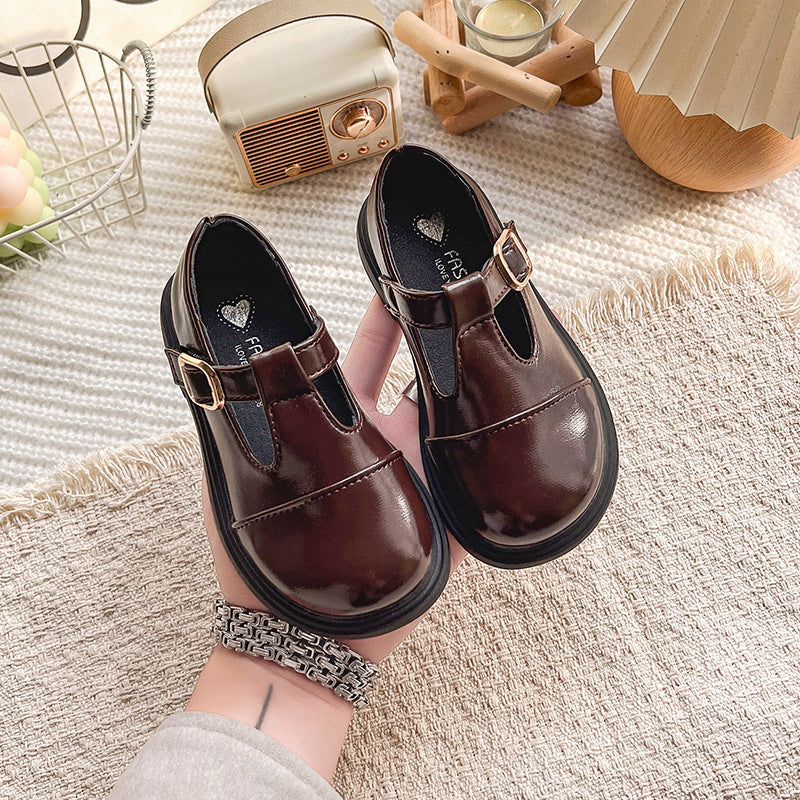 Kids Spring &amp; Autumn Shoes 2026 New Vintage Leather-Style Flats with Soft Sole for Middle &amp; Older Kids, Little Girls’ Chic Dress Shoes for Performances