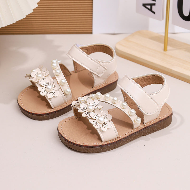 Girls’ Sandals 2025 Summer New Arrivals—Floral Elegant Lady Princess Style, Soft-Soled Chic & Sweet Princess Shoes