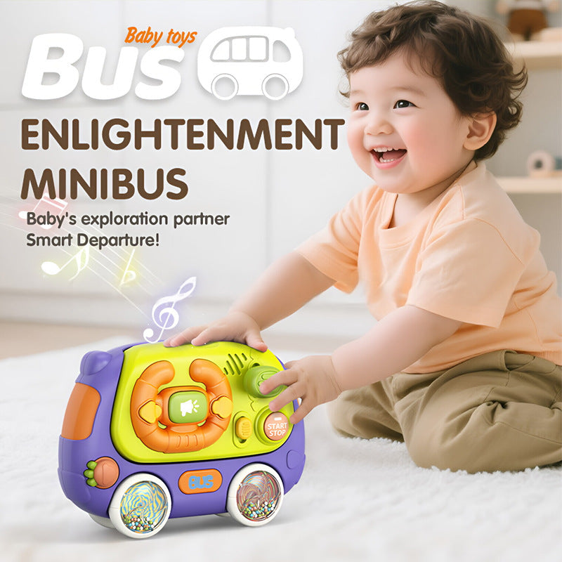 Children’s Learning Bus Early Education Toy (0–3 Years) Multi-Function Music Drum Play Panel for Infants & Toddlers