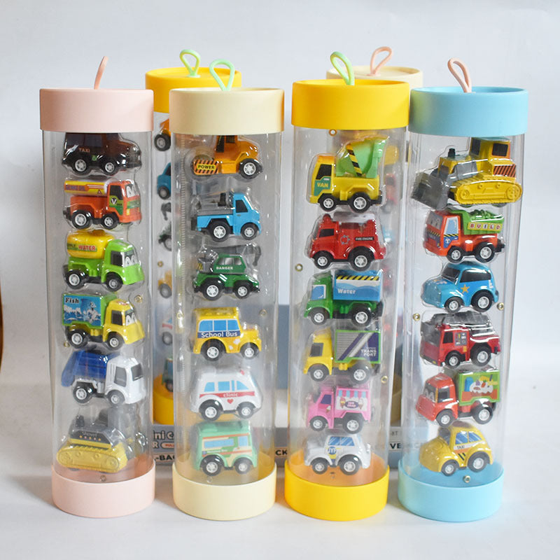 Tube-Packed Mini Pull-Back Cars, Cartoon Capsule Cars, Cute Little Cars, Children's Toy Car Set, Educational
