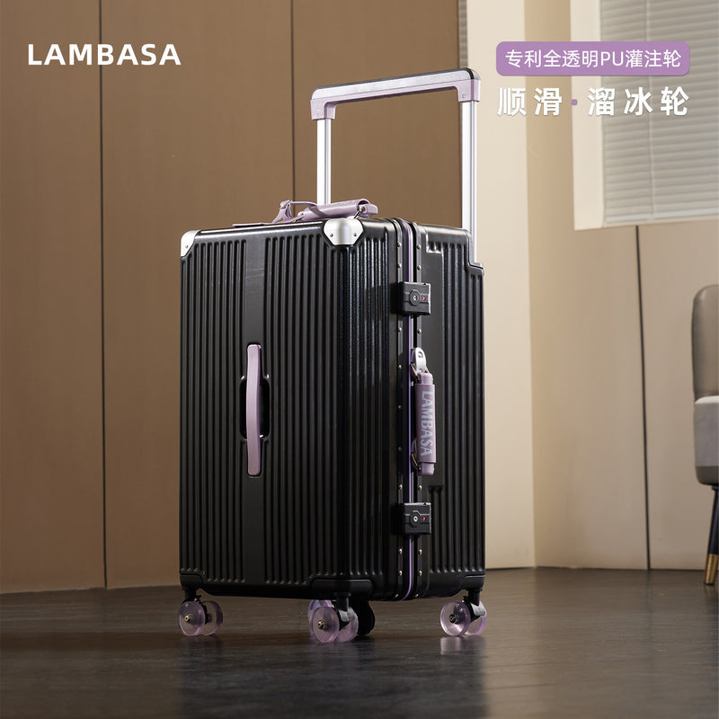 2025 New Model Wide-Handle Luggage Suitcase 28inch Large Capacity Stylish Aluminum Frame Travel Suitcase Sturdy and Durable Password-Protected Suitcase