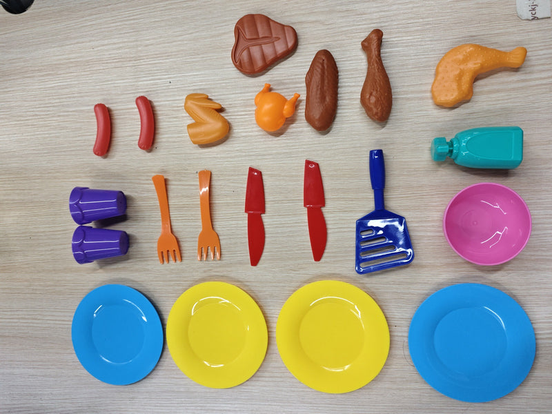 Dream Star Kids Pretend Play Kitchen Toy Color-Changing “Explosion” Oven Baby Cooking Set—Pretend Fries & Rice for Girls’ Playtime Gift