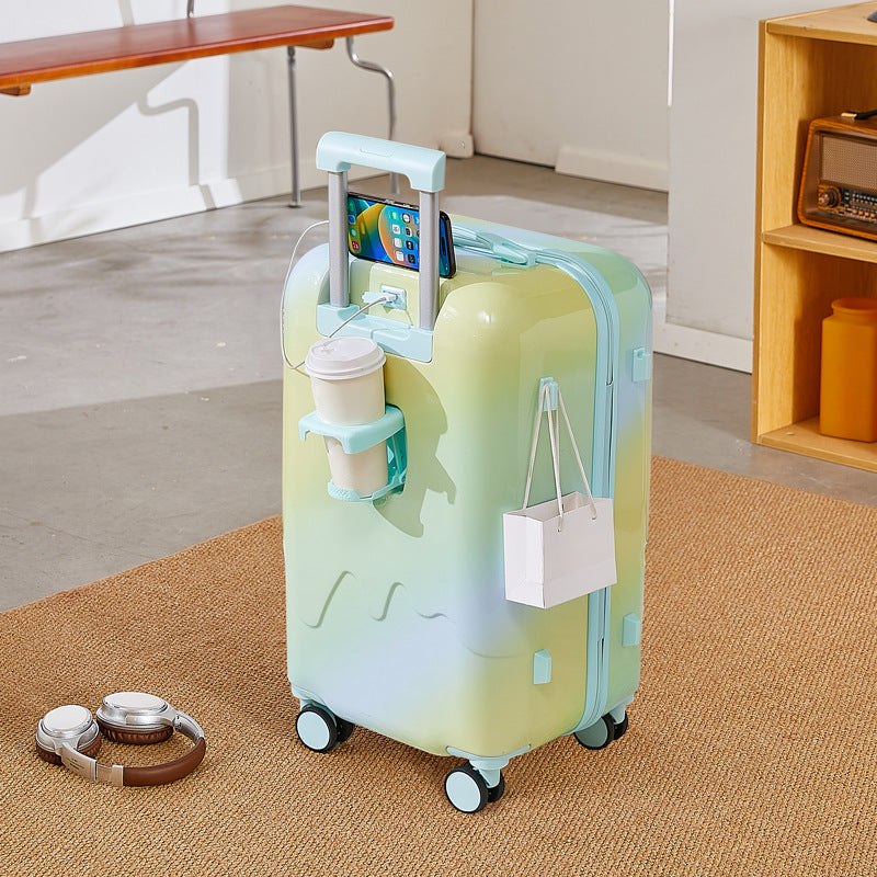 Gradient Ice Cream Suitcase, Popular among Girls, High Appearance Value, 24-Inch Travel Trolley Case, 20-Inch Password Box, Student 26inch