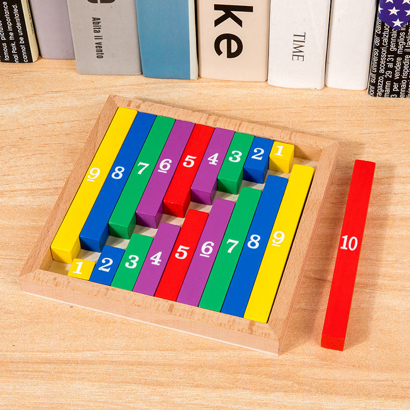 Children's Montessori Teaching Aids Mathematics Early Education Montessori Colorful Number Stick Teaching Wooden Toys Cross-Border