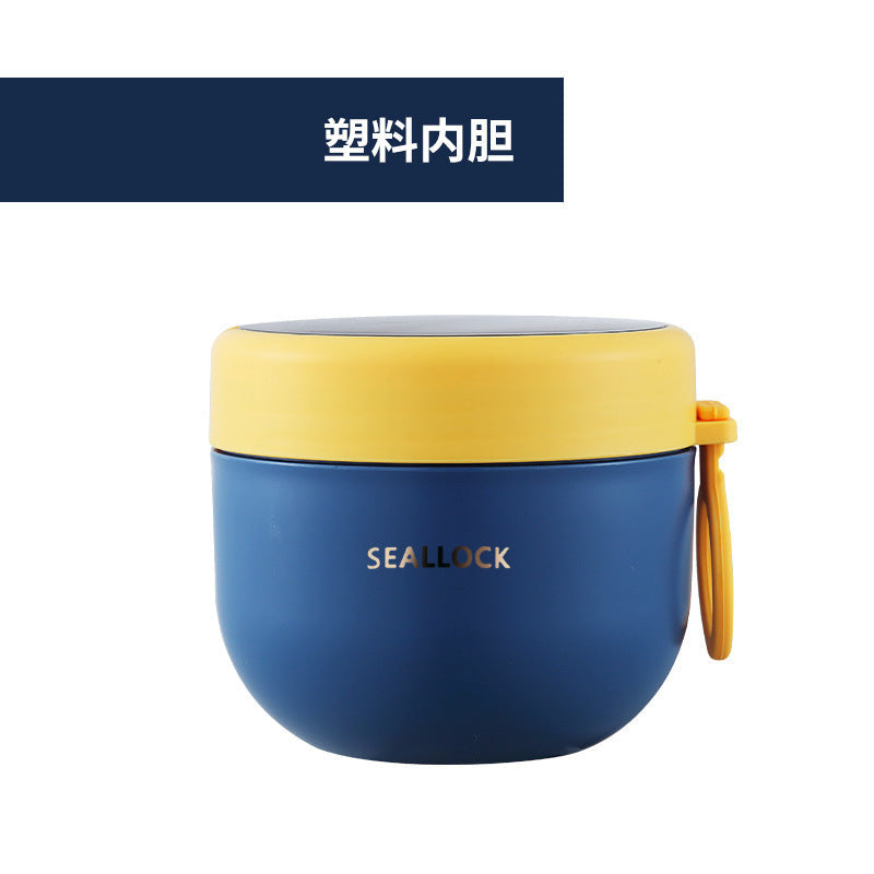 304 Stainless Steel Insulated Bowl Breakfast Cup Oatmeal Cup Wide Diameter Yogurt Bowl Porridge Jar Portable Fresh-Keeping Bowl Small Lunch Box