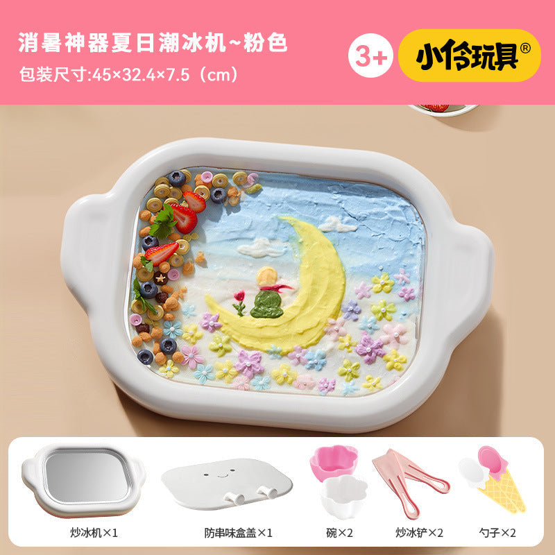 Xiaoling Toy Fried Yogurt Machine, Small Household Food-Grade Non-Electric Ice Cream Maker, DIY Ice Tray Fried Ice Machine 6