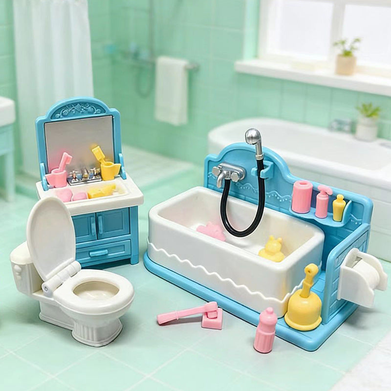 Mini Scene Playset Toy Dollhouse Double-Door Refrigerator Miniature for Pretend Play, Realistic Model