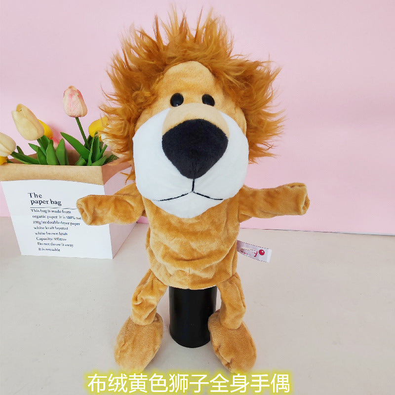 Ventriloquism Animal Hand Puppet Plush Toy Family Interactive Gloves Kindergarten Storytelling Can Open Mouth Doll Rag Doll