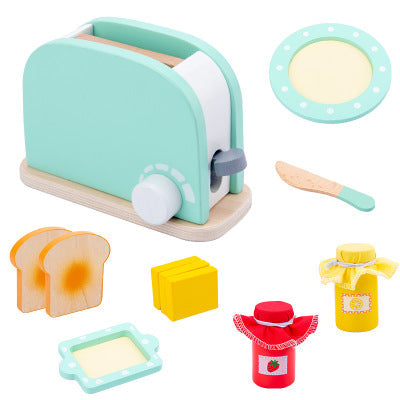 Kids Pretend Play Tea Set & Dessert Set, Role-Play Wooden Toys for Preschool Kindergarten, Imaginative Housekeeping Pretend Play