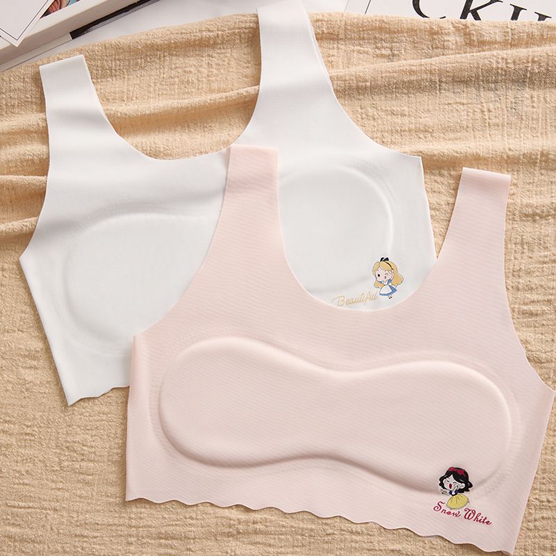 7-14 Year Old Girls' Underwear, Elementary and Middle School Development Stage Vest, Ice Silk Seamless Underwear, Thin Bra for Young Girls