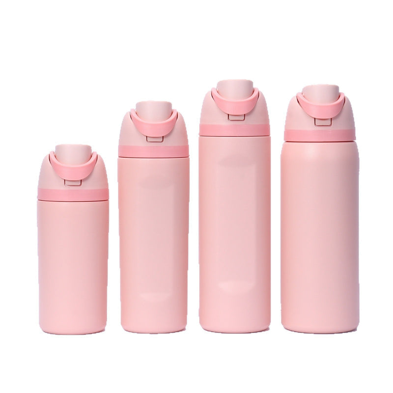 Cross-Border Fruit Cup Owala Style Thermos Cup Large Capacity Double-Layer Vacuum Sports Water Bottle Outdoor Handle Water Bottle