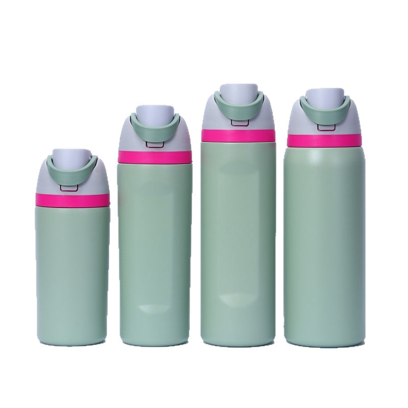 Cross-Border Fruit Cup Owala Style Thermos Cup Large Capacity Double-Layer Vacuum Sports Water Bottle Outdoor Handle Water Bottle