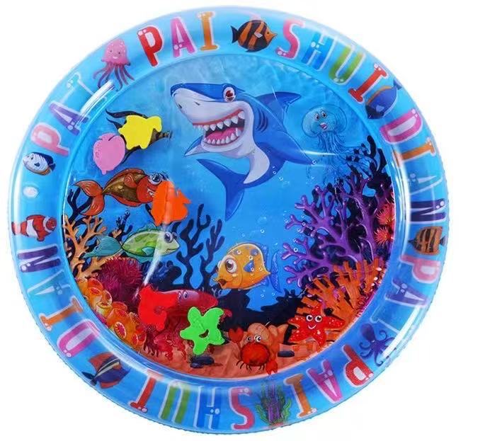 New Ocean Fish Baby Round Inflatable Kids Crawling Water Mat – Super Large “Patty Pat” Play Toy Ice Pad