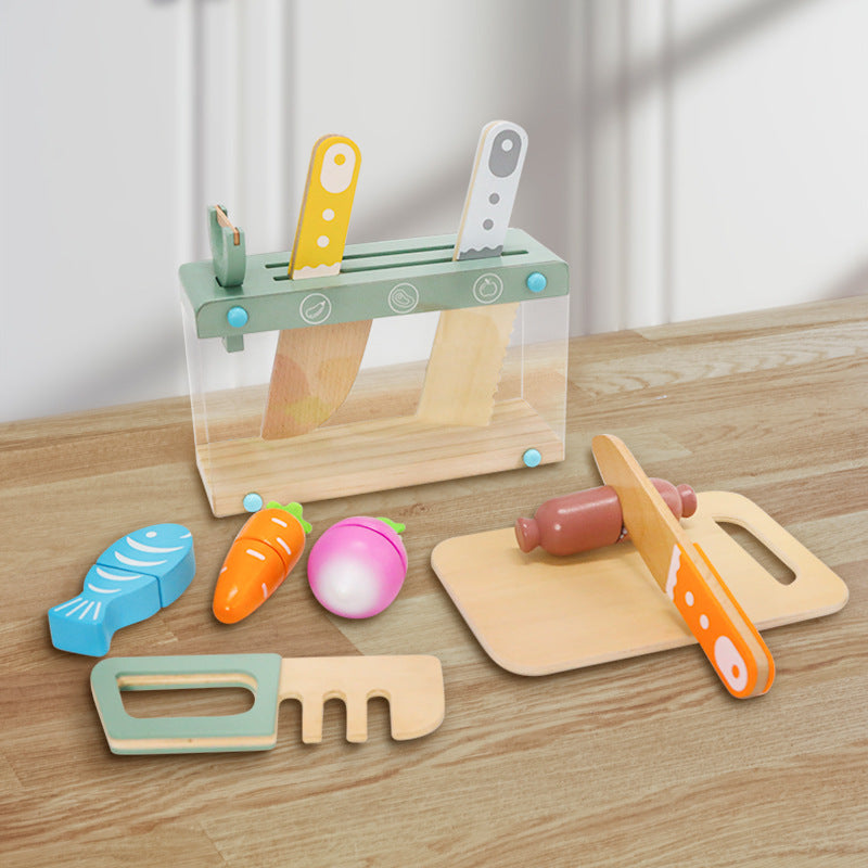 Kids Pretend Play Tea Set & Dessert Set, Role-Play Wooden Toys for Preschool Kindergarten, Imaginative Housekeeping Pretend Play