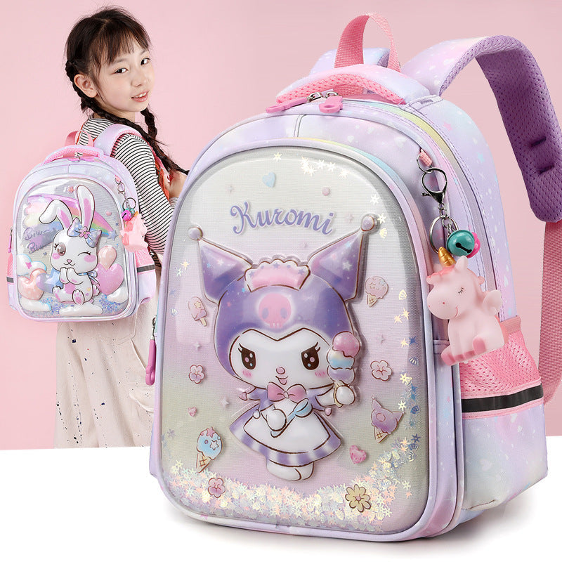 Children's Schoolbags Cartoon Cute Kuromi Baby Kindergarten Backpack Burden-Reducing Primary School Students First and Second Grade Backpack