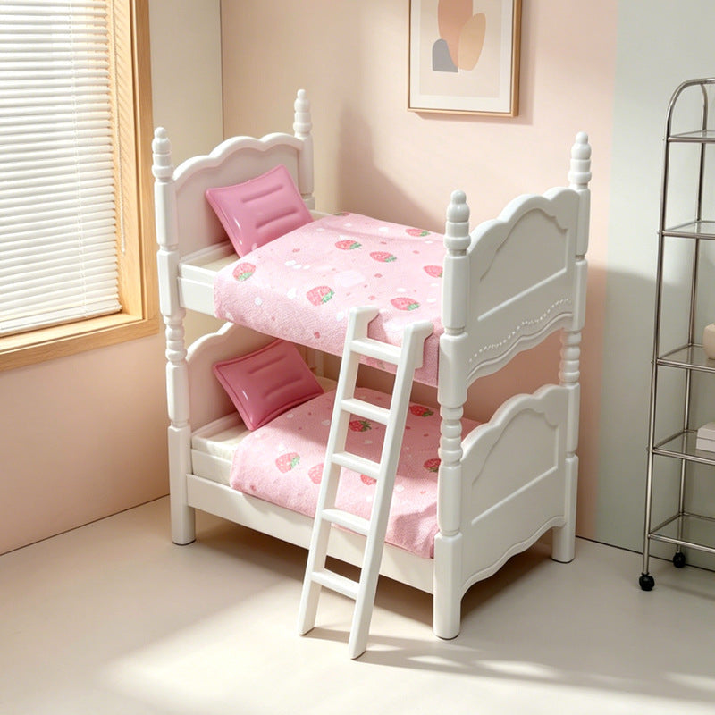 Mini Scene Playset Toy Dollhouse Double-Door Refrigerator Miniature for Pretend Play, Realistic Model