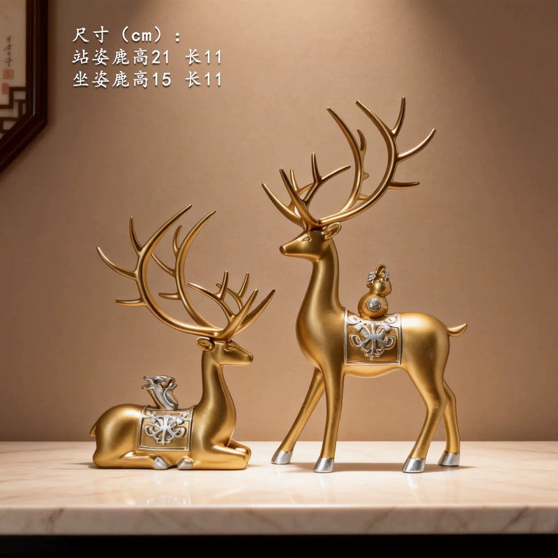 Wealth-Bringing Deer Sand Art Sandglass Flowing Display, Premium Home Decor for Living Room Wine Cabinet, Entryway & TV Console, New Home Gift