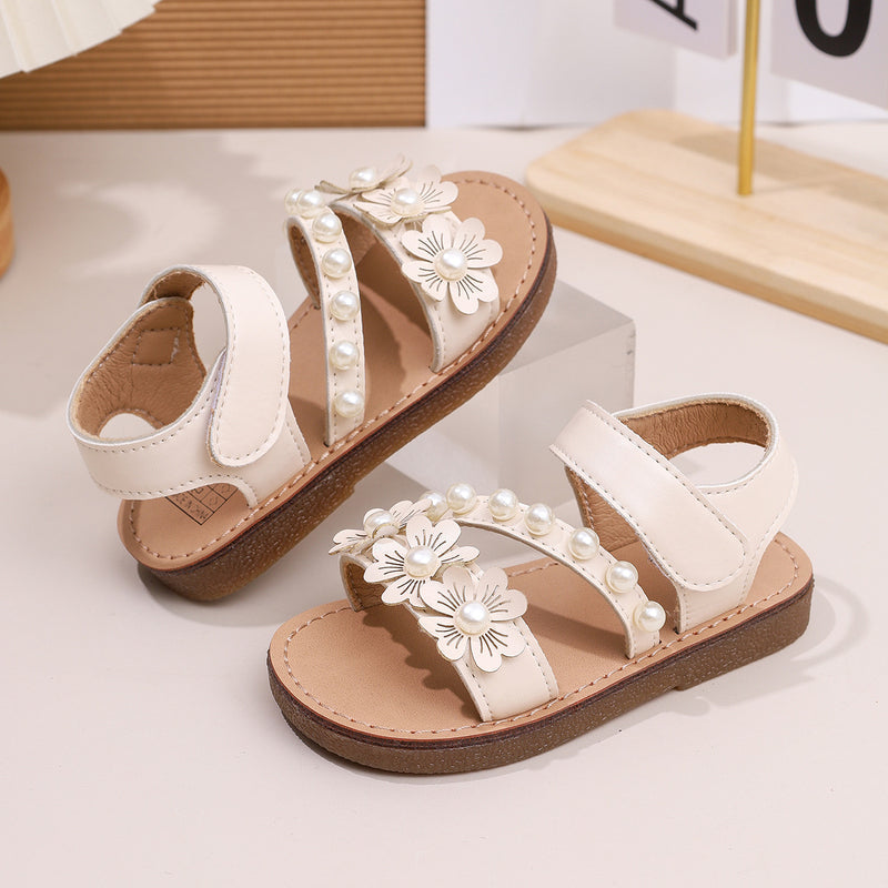 Girls’ Sandals 2025 Summer New Arrivals—Floral Elegant Lady Princess Style, Soft-Soled Chic & Sweet Princess Shoes