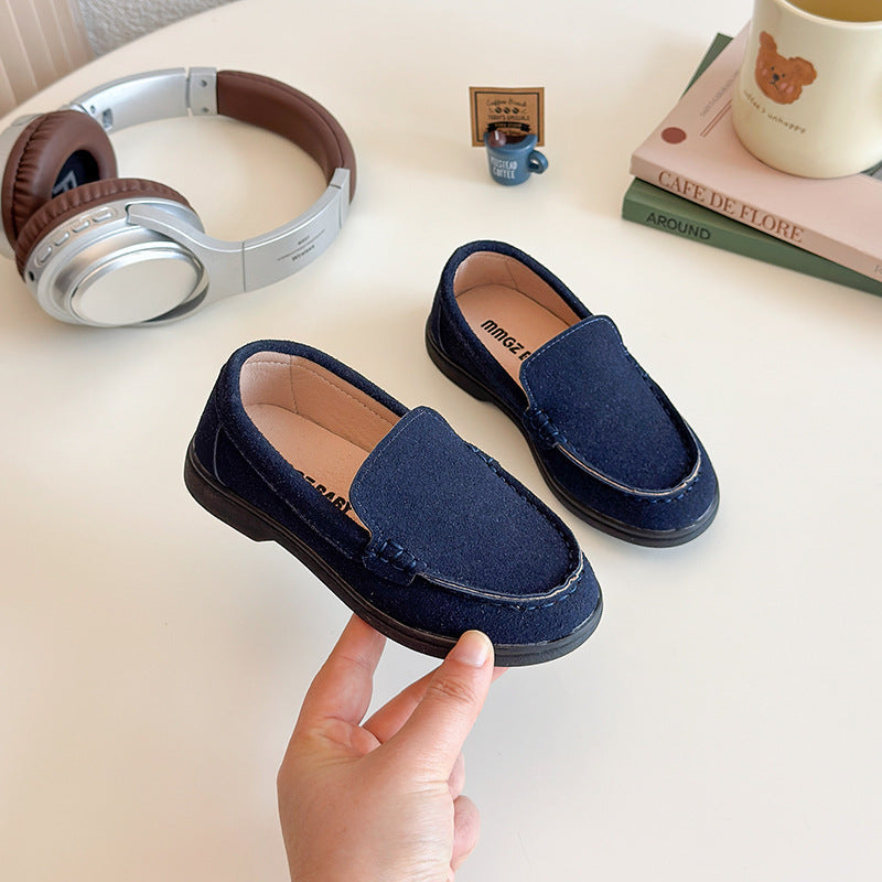 Foreign Trade 2025 New Spring & Fall Comfortable Casual Shoes Flats Round Toe Non-Slip Slip-On Loafers Boys' Beanie Shoes