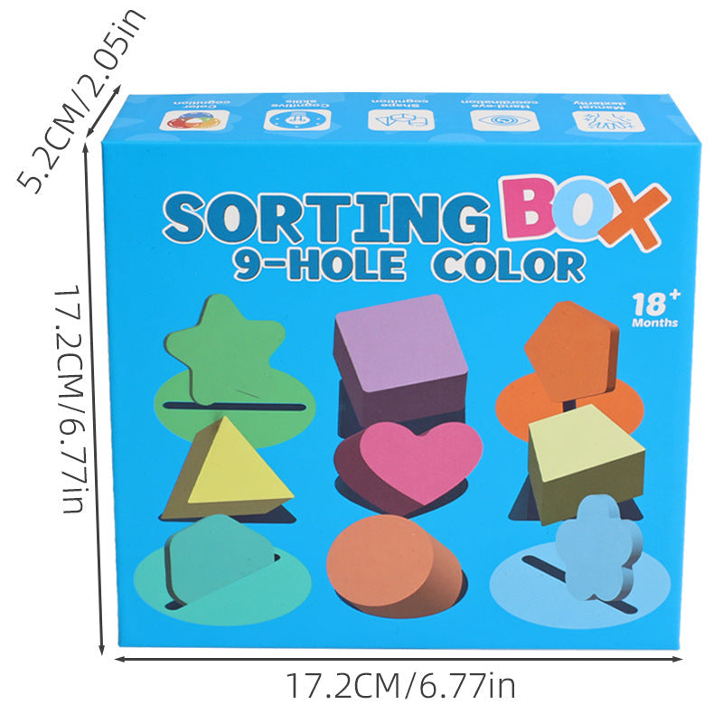 Montessori Teaching Aids for Babies, Geometric Shape Classification Box, Cognitive Matching, Color Recognition, Suitable for Children Aged 4 to 6 Years Old