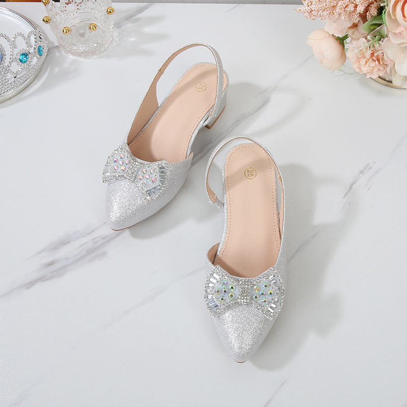 Guangdong Little Girl Princess Shoes 712 Years Old Pu Crystal Diamond Children's Shoes Spring and Summer New Style