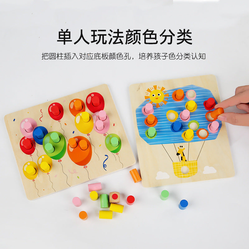 Educational Puzzle Board for Children, Color Recognition, Classification, Matching, Insert Columns, Concentration Training, Kindergarten Shape Matching