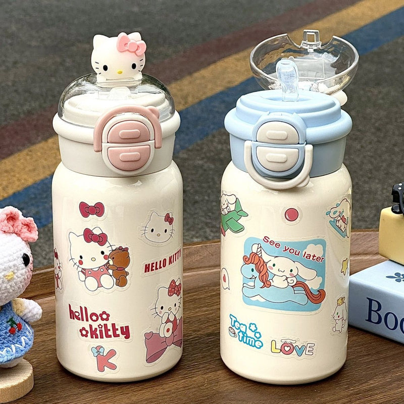 New plastic cup ins high color value large capacity portable cute cartoon children student water cup summer net red