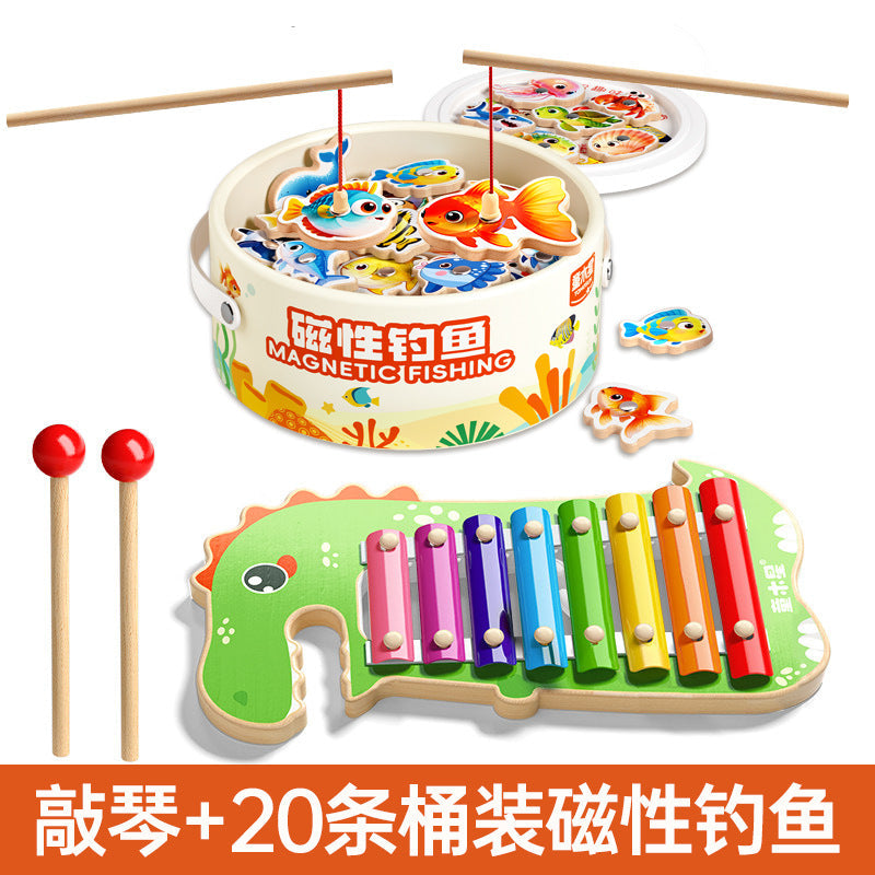 Kids Musical Toy Hand-Drum Wooden Xylophone Baby Music Percussion Instrument Gift Educational Early Learning Toy
