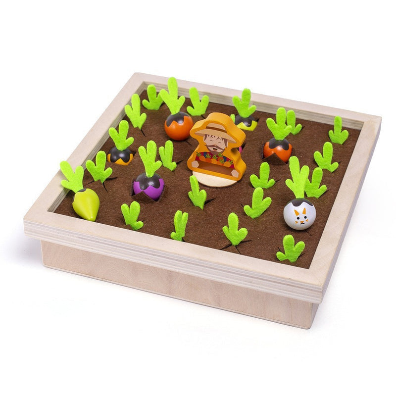 Children's simulation fishing insect-catching and radish-pulling multifunctional desktop game puzzle early education parent-child interactive wooden toy