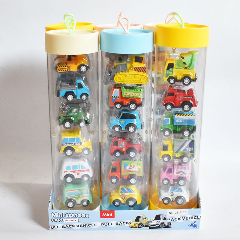 Tube-Packed Mini Pull-Back Cars, Cartoon Capsule Cars, Cute Little Cars, Children's Toy Car Set, Educational