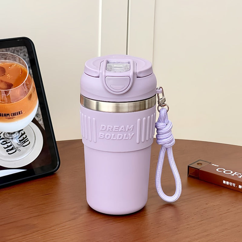 Cute Thermos Cup for Good-Looking Girls 316 Stainless Steel Coffee Cup Student Straw Cup Cold-Keeping Handy Water Cup