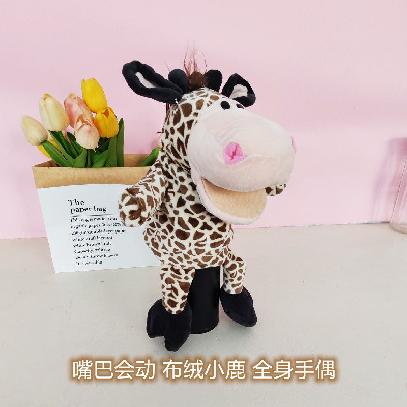 Ventriloquism Animal Hand Puppet Plush Toy Family Interactive Gloves Kindergarten Storytelling Can Open Mouth Doll Rag Doll
