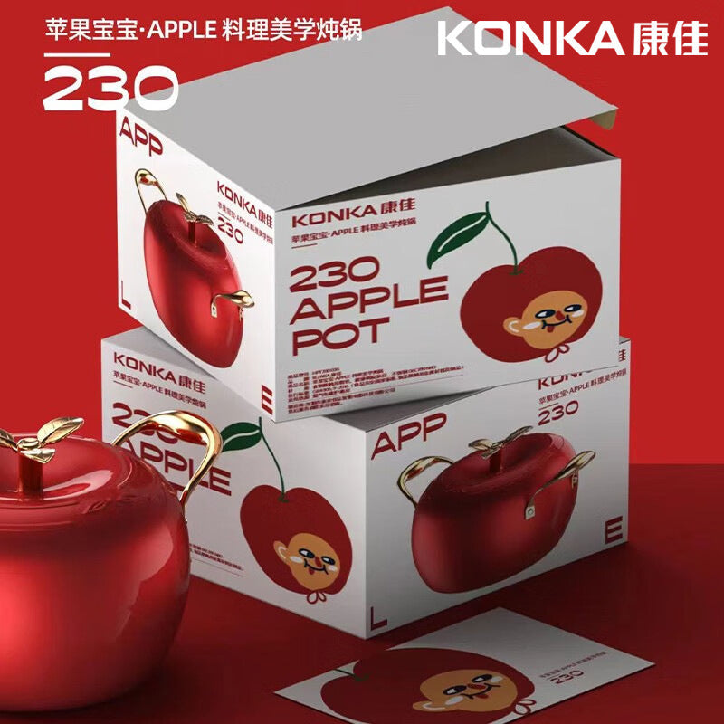 KONKA Apple Slicer Large-Capacity Braising Pot, Stew & Soup Cooking Pot, Multi-Functional Nonstick Cookware Skillet Gift Set